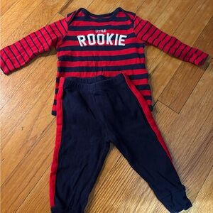 Carter's Red & Navy 'Little Rookie' Striped